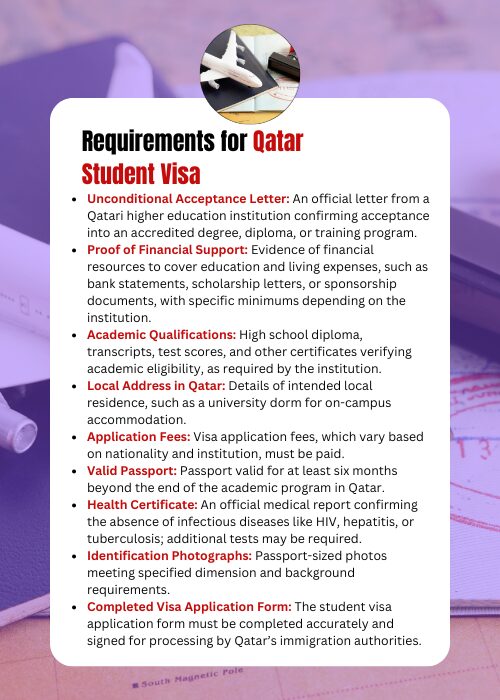 Requirements for Qatar Student Visa